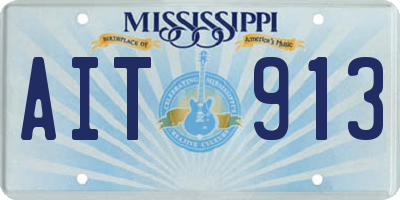 MS license plate AIT913