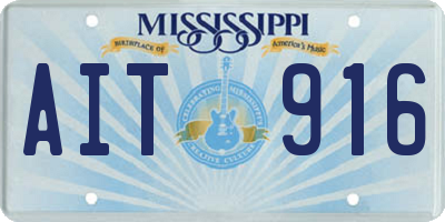 MS license plate AIT916