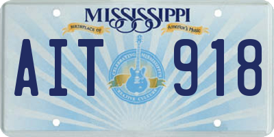 MS license plate AIT918