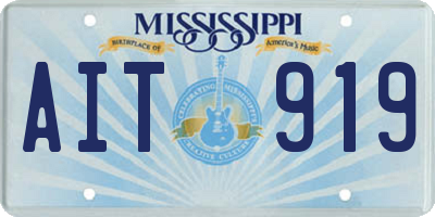 MS license plate AIT919