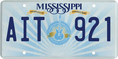 MS license plate AIT921