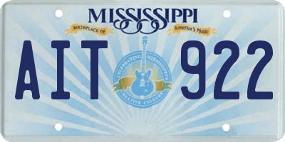 MS license plate AIT922