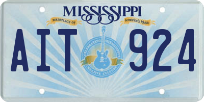 MS license plate AIT924