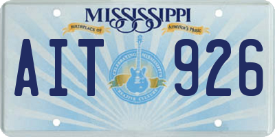 MS license plate AIT926