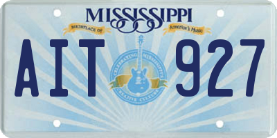 MS license plate AIT927