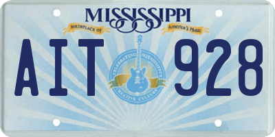 MS license plate AIT928