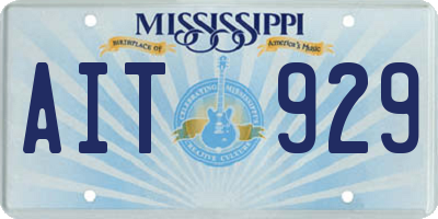 MS license plate AIT929