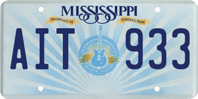 MS license plate AIT933