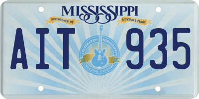 MS license plate AIT935