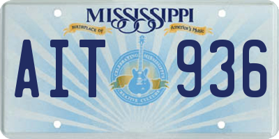 MS license plate AIT936