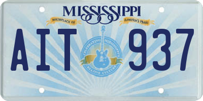 MS license plate AIT937