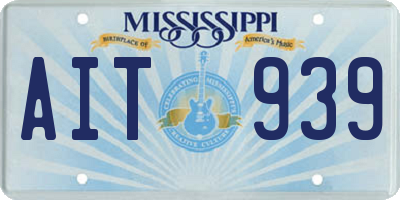MS license plate AIT939