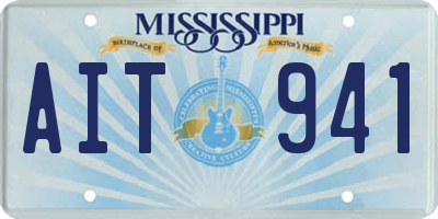 MS license plate AIT941