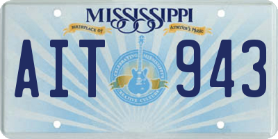MS license plate AIT943