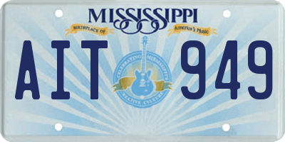 MS license plate AIT949
