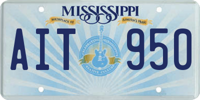 MS license plate AIT950