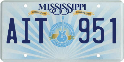 MS license plate AIT951
