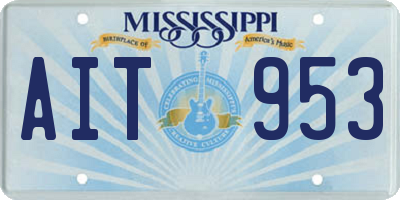 MS license plate AIT953