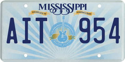 MS license plate AIT954