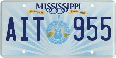 MS license plate AIT955
