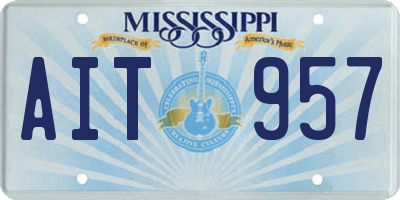 MS license plate AIT957