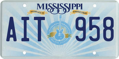 MS license plate AIT958
