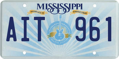 MS license plate AIT961