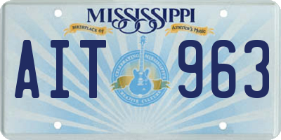 MS license plate AIT963