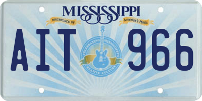 MS license plate AIT966