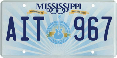 MS license plate AIT967