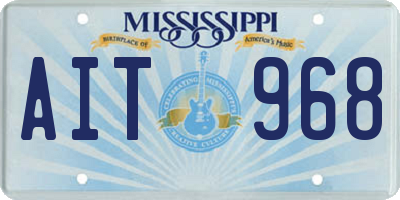 MS license plate AIT968