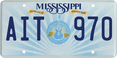 MS license plate AIT970