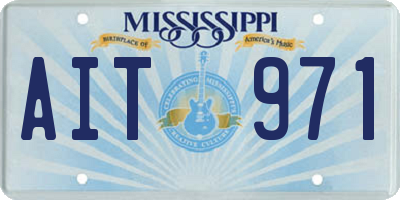 MS license plate AIT971