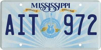 MS license plate AIT972