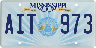 MS license plate AIT973
