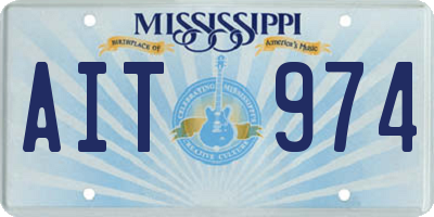 MS license plate AIT974