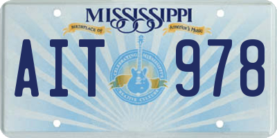 MS license plate AIT978