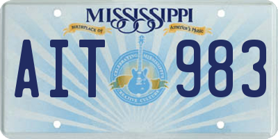 MS license plate AIT983
