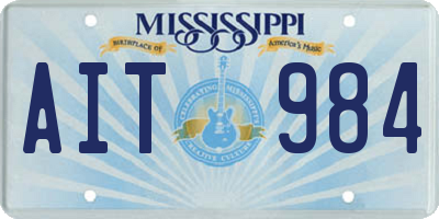 MS license plate AIT984
