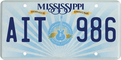 MS license plate AIT986