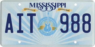 MS license plate AIT988