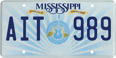 MS license plate AIT989