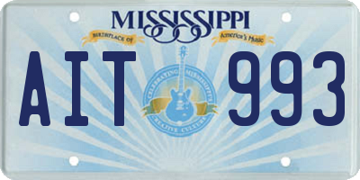 MS license plate AIT993