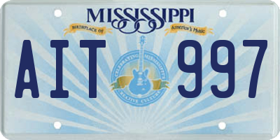 MS license plate AIT997