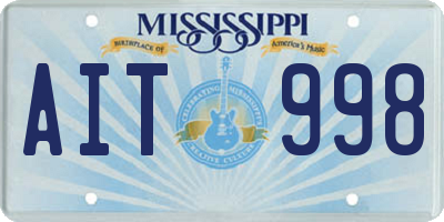 MS license plate AIT998