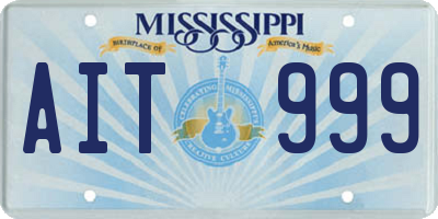 MS license plate AIT999