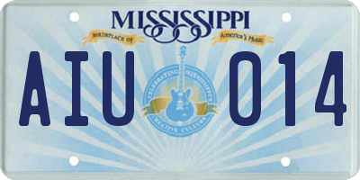 MS license plate AIU014