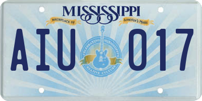 MS license plate AIU017