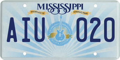 MS license plate AIU020