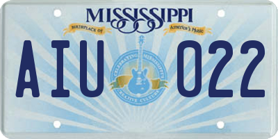MS license plate AIU022